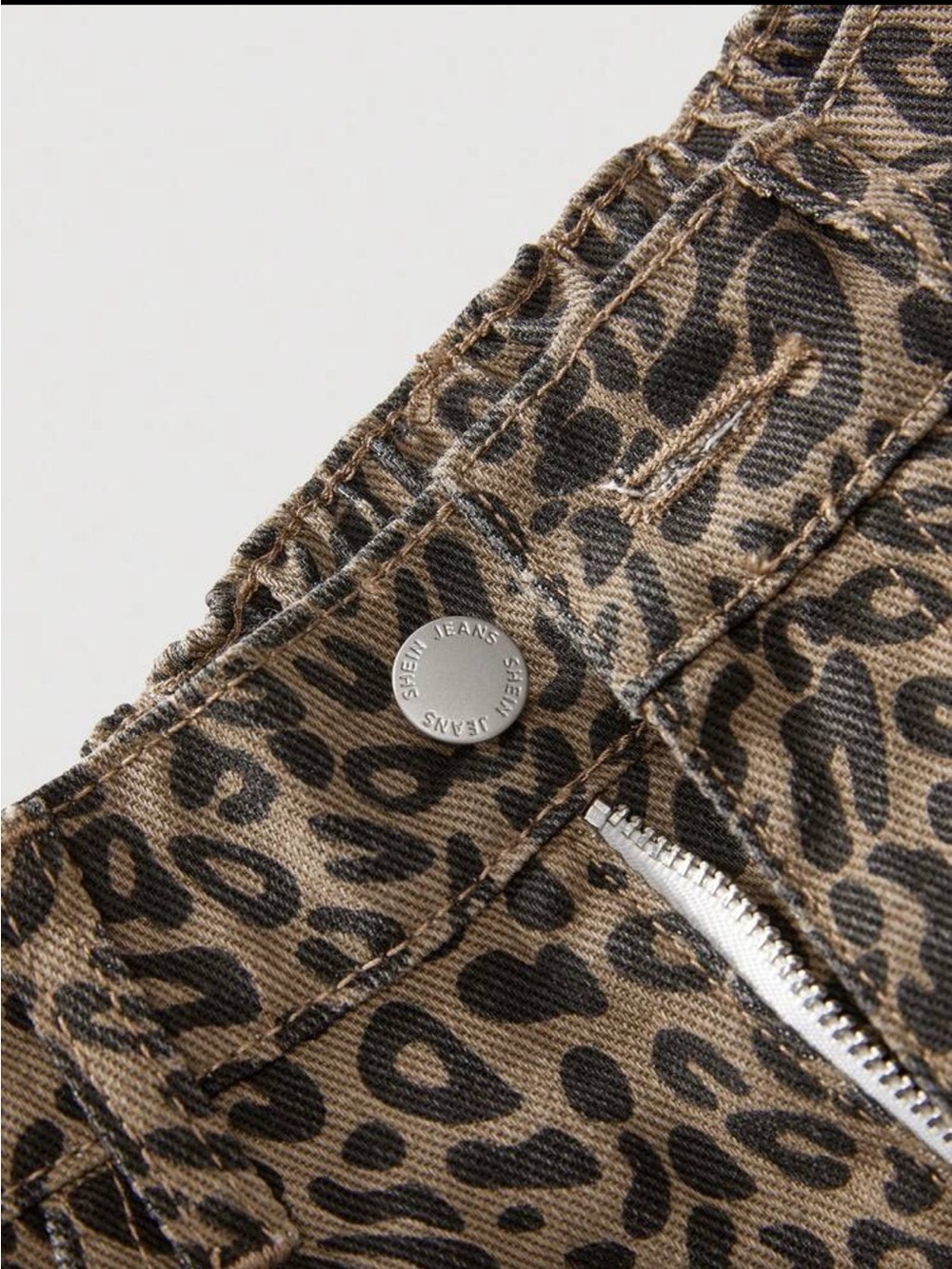 Petite Wide Leg Leopard Print Pants - Brown/Black - Picture 7 of 8